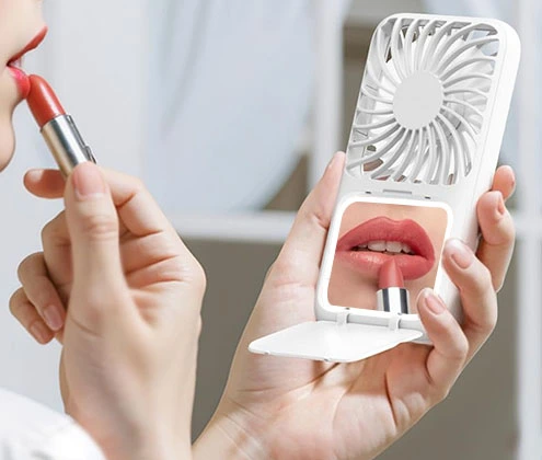 Mini Fan LED Makeup Mirror