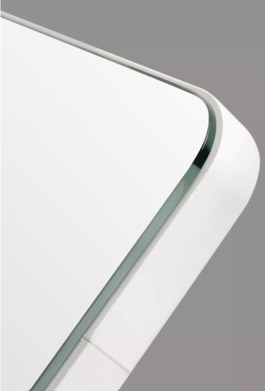 Diamond-cut and polished mirror edges enhance light refraction, eliminating dark areas