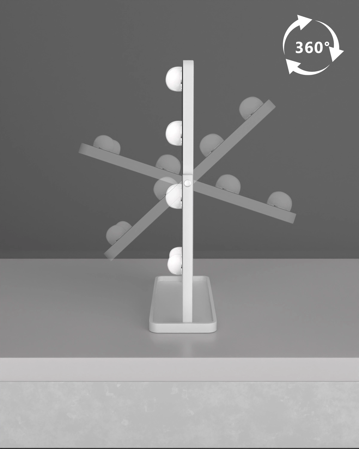 Multi-angle rotation design allows flexible positioning for a flawless makeup application