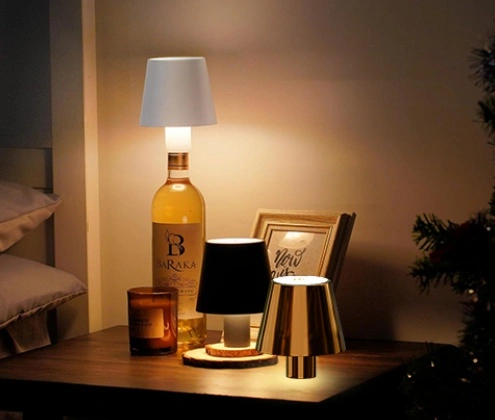 Rechargeable touch-control tall table lamp